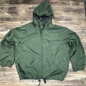 Vintage Y2K Walls Outdoors Green Hooded Windbreaker Jacket Mens Large GUC